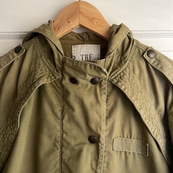 Zara Green Military Jacket with Hood (Size Medium) - Picture 5 of 14